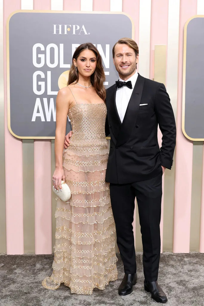 Gigi Paris and Glen Powell attend the 80th Annual Golden Globe Awards on Jan. 10 at the Beverly Hilton in Beverly Hills, Calif. (Photo: Amy Sussman/Getty Images)