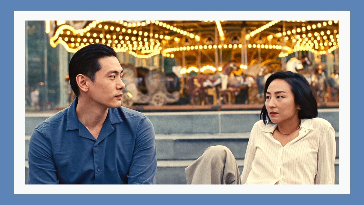  Is Past Lives streaming? Pictured: Teo Yoo and Greta Lee in Past Lives 