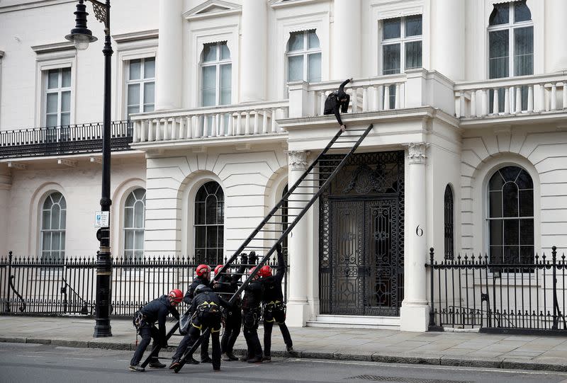 FILE PHOTO: Squatters occupy mansion reportedly belonging to Russian oligarch, in London