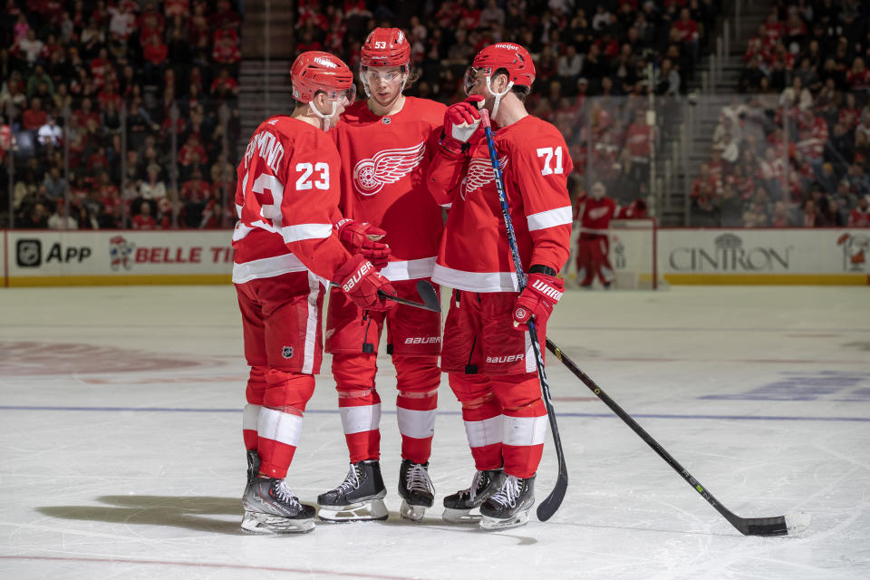 The Red Wings still have a ways to go to be competitive in the Atlantic Division. (Photo by Dave Reginek/NHLI via Getty Images)