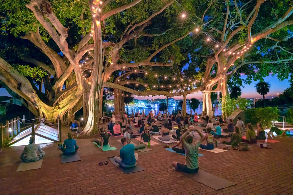Experience Twilight Yoga at the Light this Monday night at the Jupiter Inlet Lighthouse & Museum grounds. Contributed.