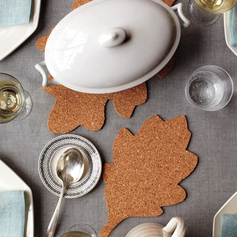 Corkboard Leaf Trivets