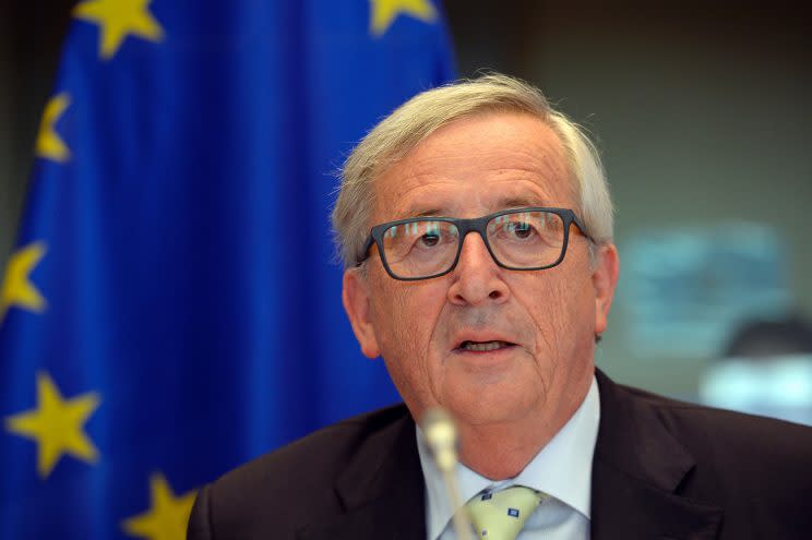 European Union Commission President Jean-Claude Juncker speaks during an audition on tax evasion at the European Parliament on May 30, 2017 in Brussels. (Photo: Thierry Charlier/AFP/Getty Images)
