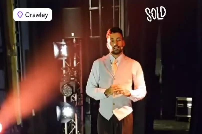 Giovanni Pernice backstage at his show