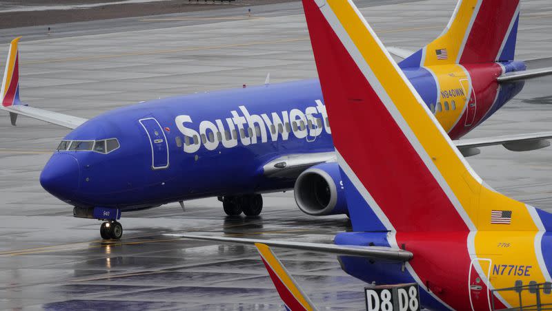 A Southwest Airlines jet arrives at Sky Harbor International Airport, Wednesday, Dec. 28, 2022, in Phoenix. The FAA confirmed that the large amount of flights that didn’t take off on time in December can be attributed to weather and flight volume.