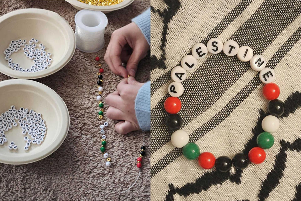 Nawal Abuhamdeh's 10-year-old daughter’s Girl Scout troop started to raise money for urgent humanitarian needs for children in Gaza thorough a bracelet-making fundraiser. (Courtesy of Nawal Abuhamdeh)