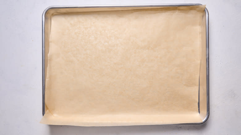 Parchment paper-lined baking sheet