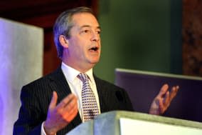 Nigel Farage the Leader of Ukip (United Kingdom Independence Party) during his speech on the City and the EU at the Fishmongers Hall in London. PRESS ASSOCIATION Photo. Picture date: Monday January 20, 2014. See PA story POLITICS Ukip. Photo credit should read: John Stillwell/PA Wire