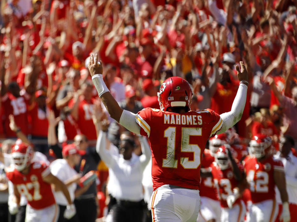 Kansas City Chiefs quarterback Patrick Mahomes enters this season as the favorite to win NFL MVP. (AP Photo/Charlie Riedel)