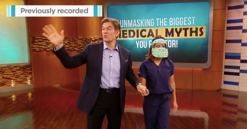 Dr Oz claiming that masks are a medical myth