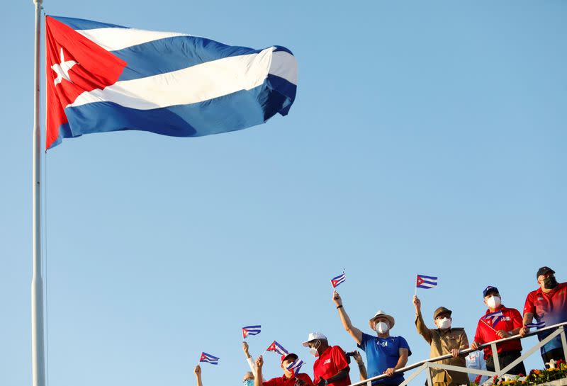 Thousands march to Havana's Revolution Square to mark May Day