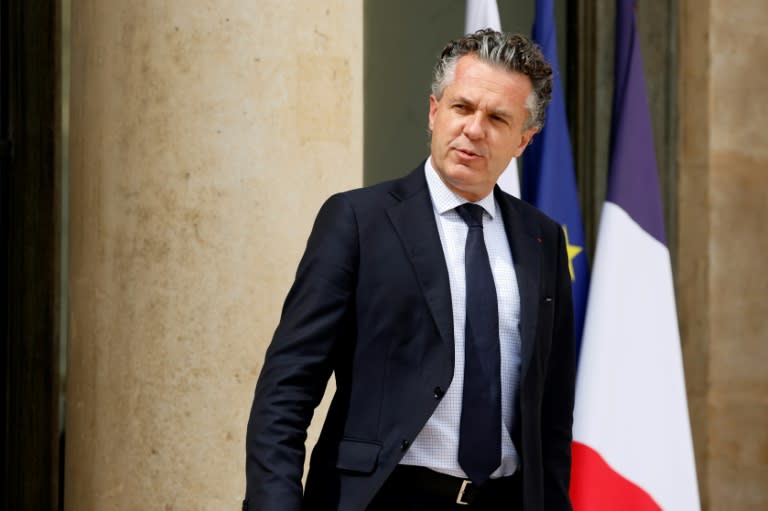 Le ministre français de la Transition écologique Christophe Béchu au Palais de l'Elysée à paris le 21 mai 2024 (Ludovic MARIN)