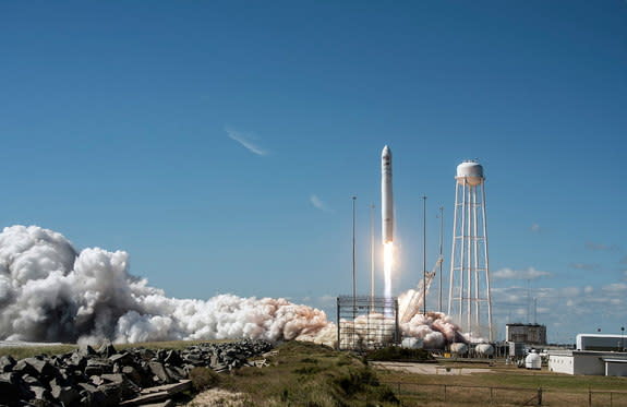 Orbital Sciences Corp. launched its Cygnus cargo capsule aboard an Antares rocket from NASA's Wallops Island Flight Facility on Sept. 18, 2013.