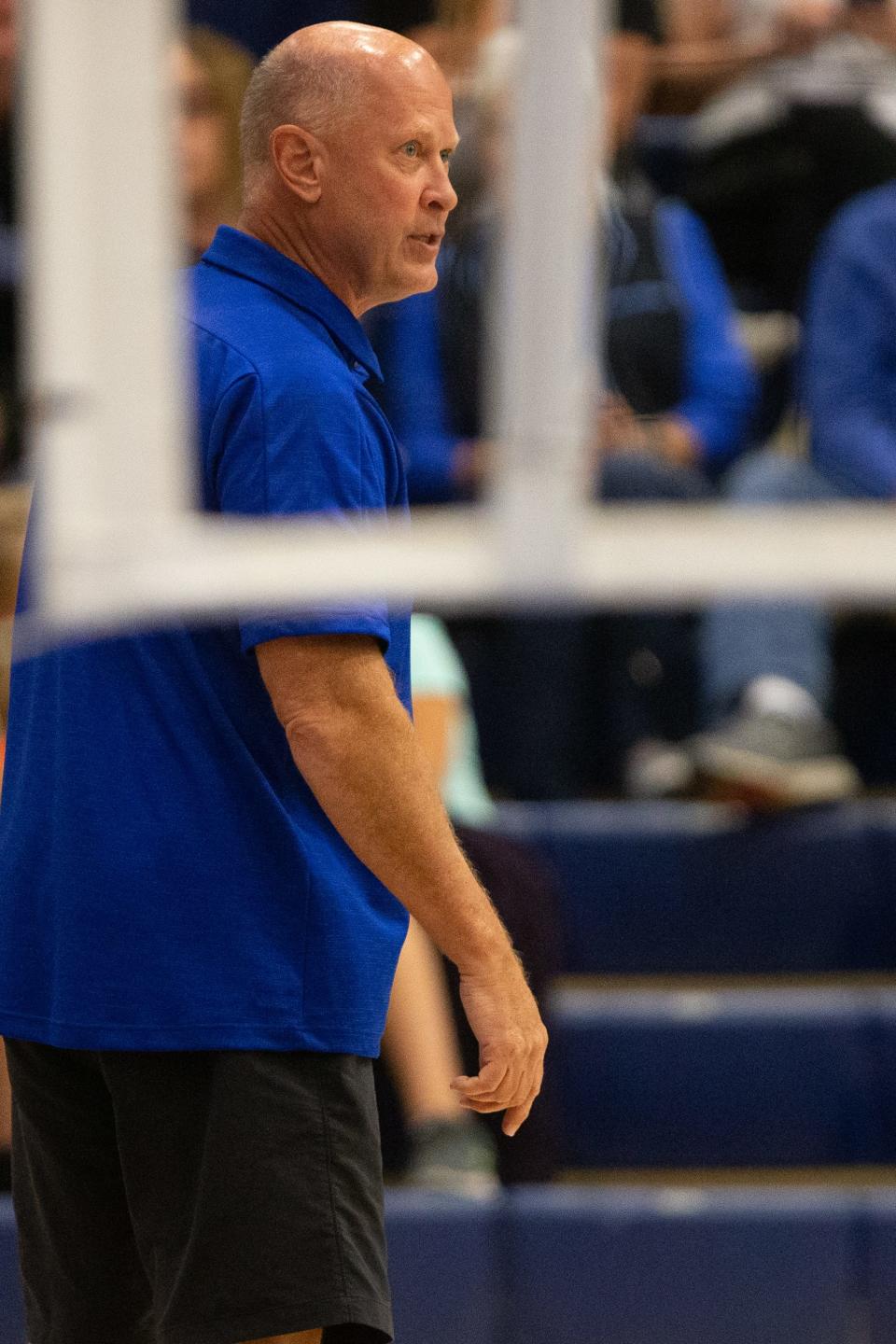 Kevin Bordewick and Washburn Rural are competing for their latest state title this weekend at the state volleyball tournament.
(Photo: Evert Nelson/The Capital-Journal)
