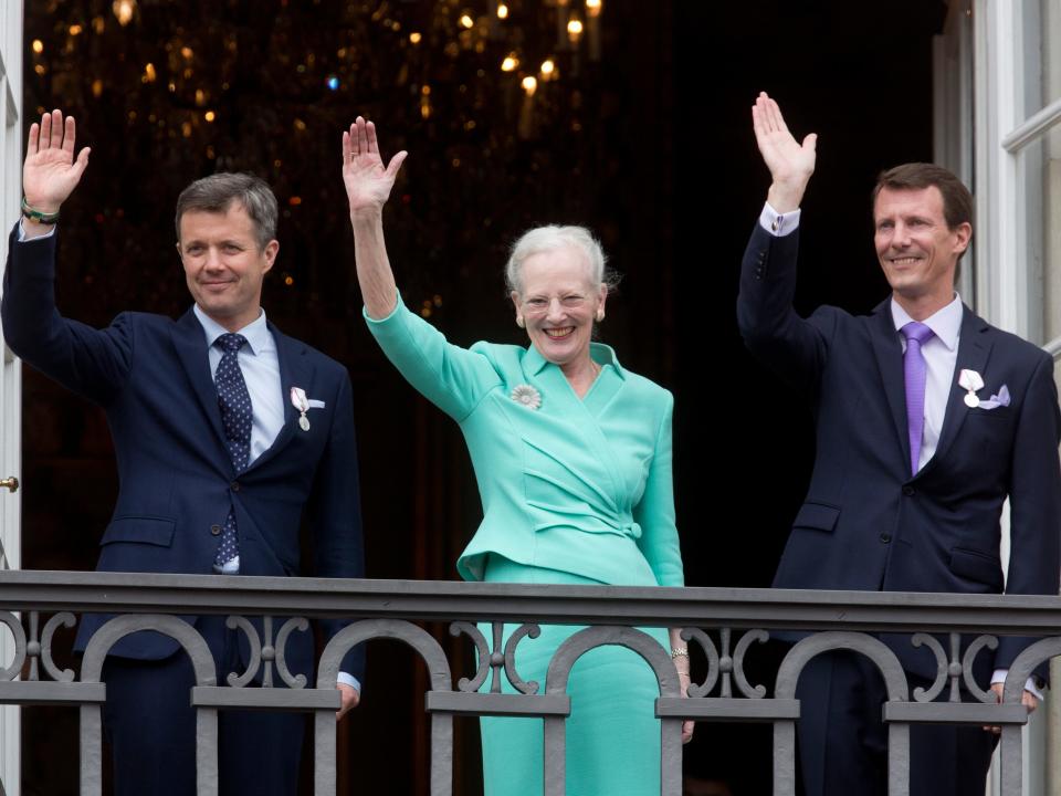 Queen Margrethe, Prince Frederik, and Prince Joachim