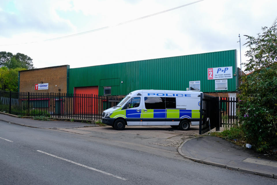 The men were found in the car park off Moor Street, in Brierley Hill, Dudley (Picture: SWNS)