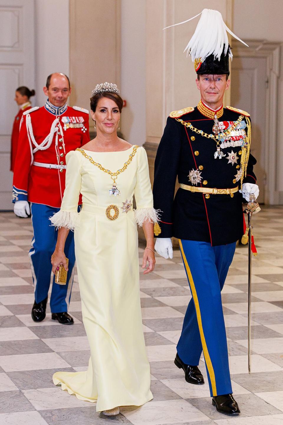 Prins Joachim av Danmark og prinsesse Marie av Danmark på Christiansborg slott til gallamiddagen i anledning 50-årsjubileet for tiltredelsen til tronen til hans dronning Margrethe II av Danmark 10. september 2022 i København, Danmark.