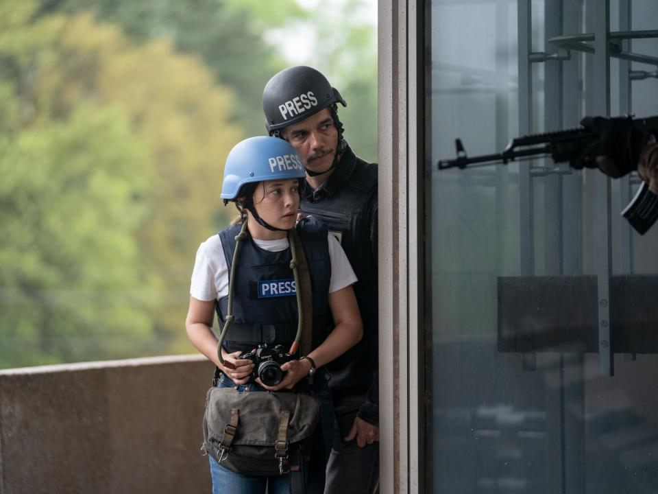 Cailee Spaeny and Wagner Moura in "Civil War"