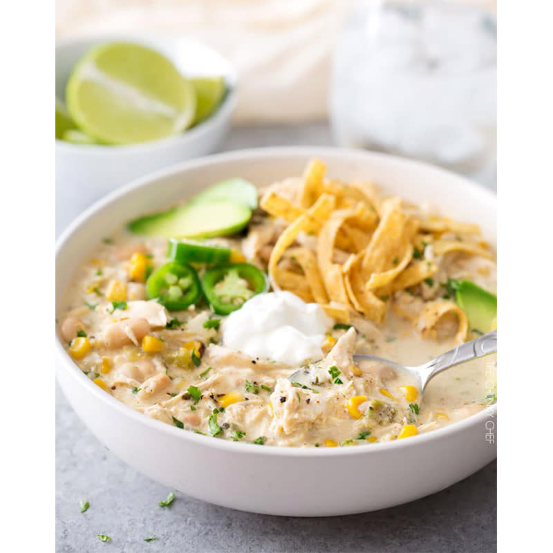 2. Slow Cooker Creamy White Chicken Chili