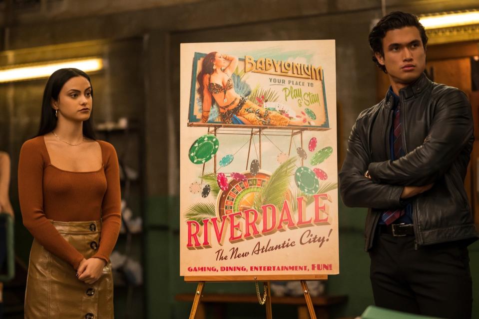 RIVERDALE, from left: Camila Mendes, Charles Melton, 'Chapter One Hundred and Three: The Town', (Season 6, ep. 608, aired April 3, 2022). photo: Kailey Schwerman / ©The CW Network / Courtesy Everett Collection