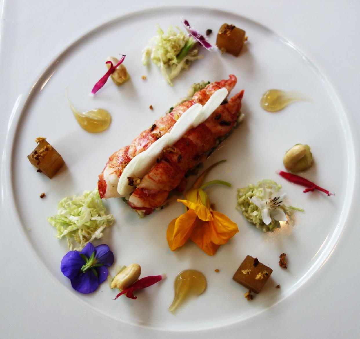 Lobster dish in gourmet French restaurant