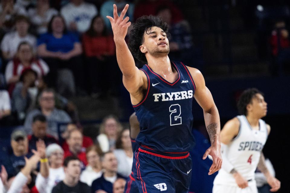 Dayton forward Nate Santos is the Flyers second-leading scorer and rebounder.