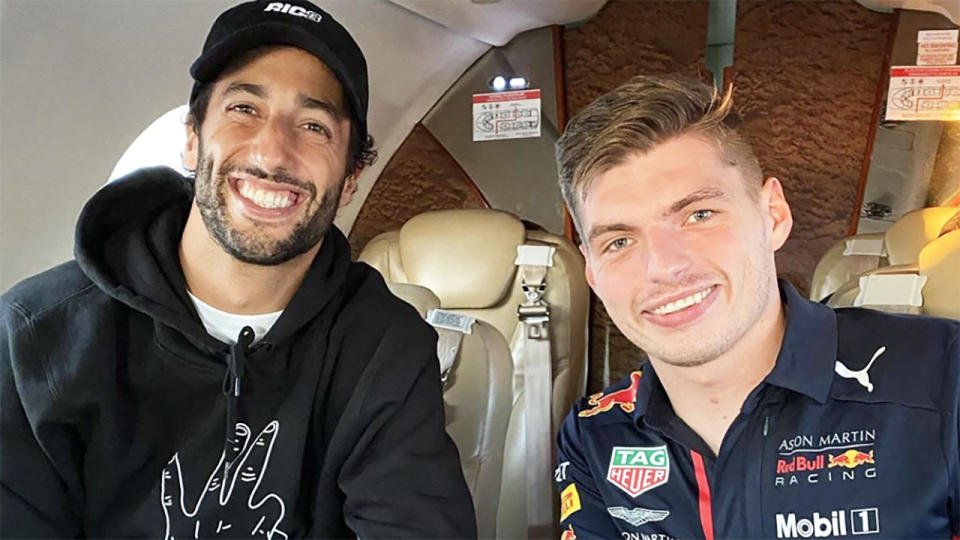 Daniel Ricciardo and Max Verstappen, pictured here after the Hungarian Grand Prix.