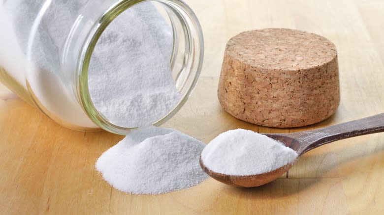 Baking soda in glass jar