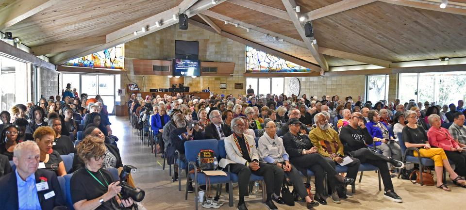Sarasota's Unitarian Universalist Church was packed Saturday morning for the Sarasota & Manatee Community Remembrance Project honoring the victims of racial violence with a new historical marker.