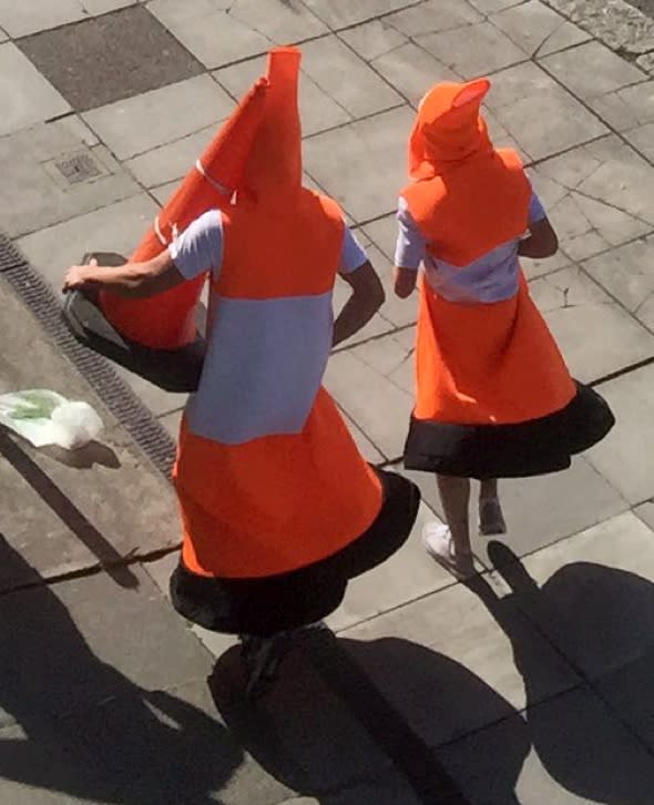 Human traffic cones cause chaos in Newquay