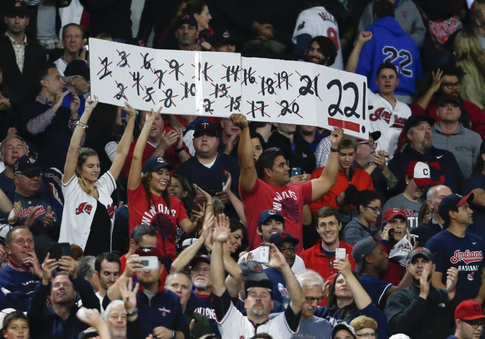 The Indians' 22-game win streak could have paid off big time for a bold sports bettor. (Getty Images)