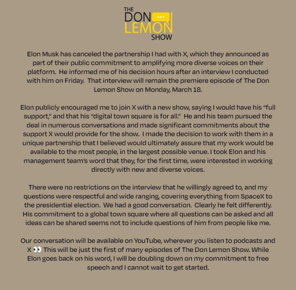 Don Lemon statement