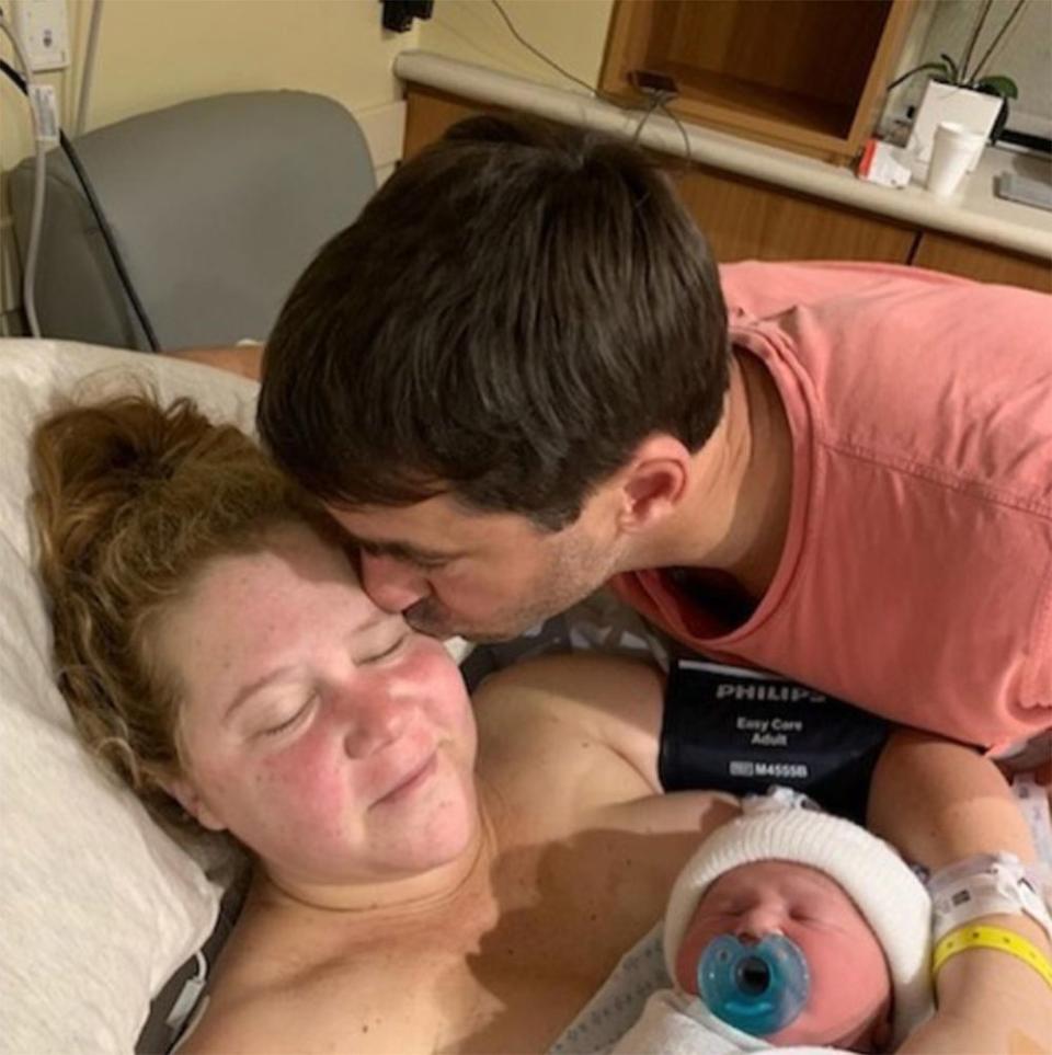 Amy Schumer and Chris Fischer with their newborn son | Amy Schumer/Instagram