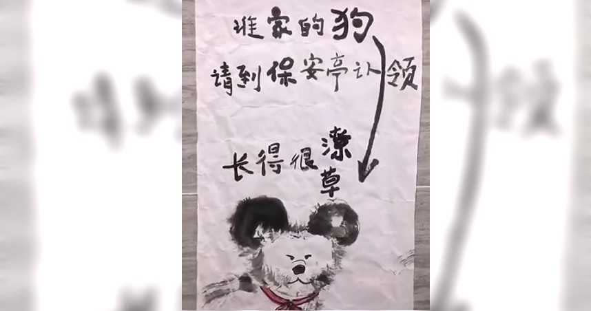 撿到狗狗的民眾將毛小孩特徵完美畫出，被網友讚為「靈魂畫家」。（圖／翻攝自路克毛YouTube）