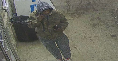 Surveillance video released by Michigan State Police shows the suspect in a car theft that led to an Amber Alert on Sunday, Feb. 25, 2024. Three-year-old Kemahanni King of Detroit was reportedly in the vehicle when it was stolen on Saturday night.