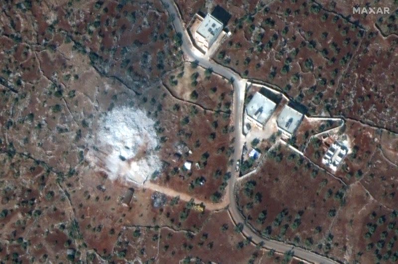 A November 12, 2019 satellite view of al-Baghdadi's residence after a U.S. military raid