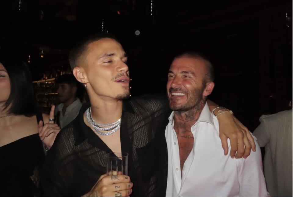 Roméo Beckham et son père David Beckham