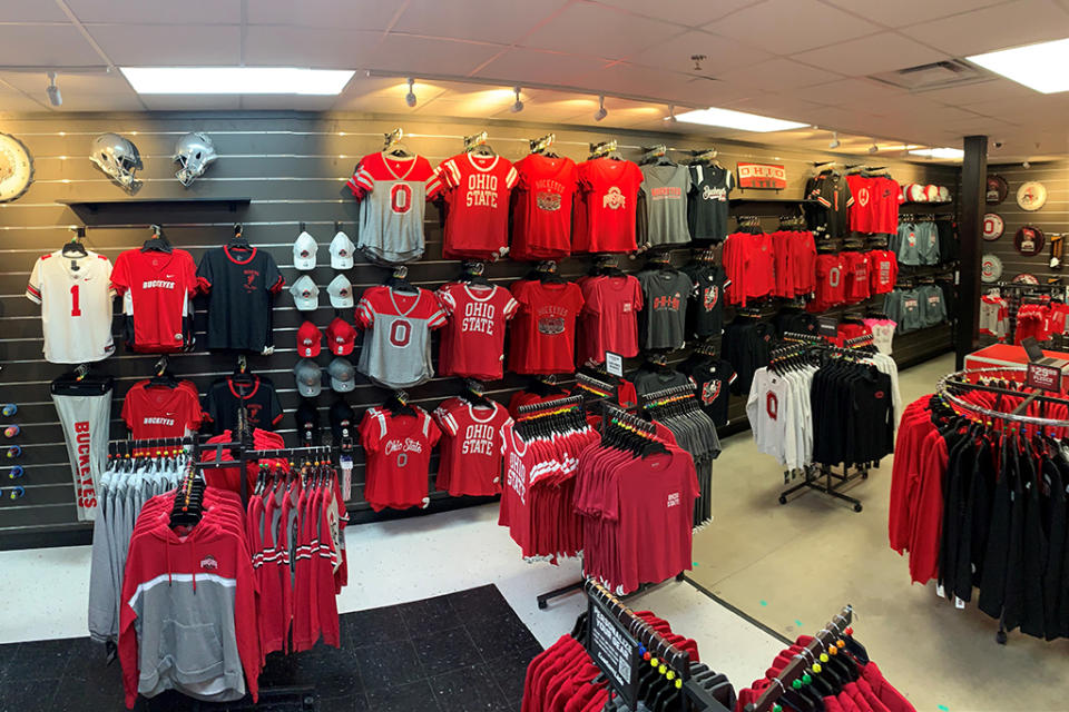 A look at collegiate product within an existing Lids store. - Credit: Courtesy of Lids