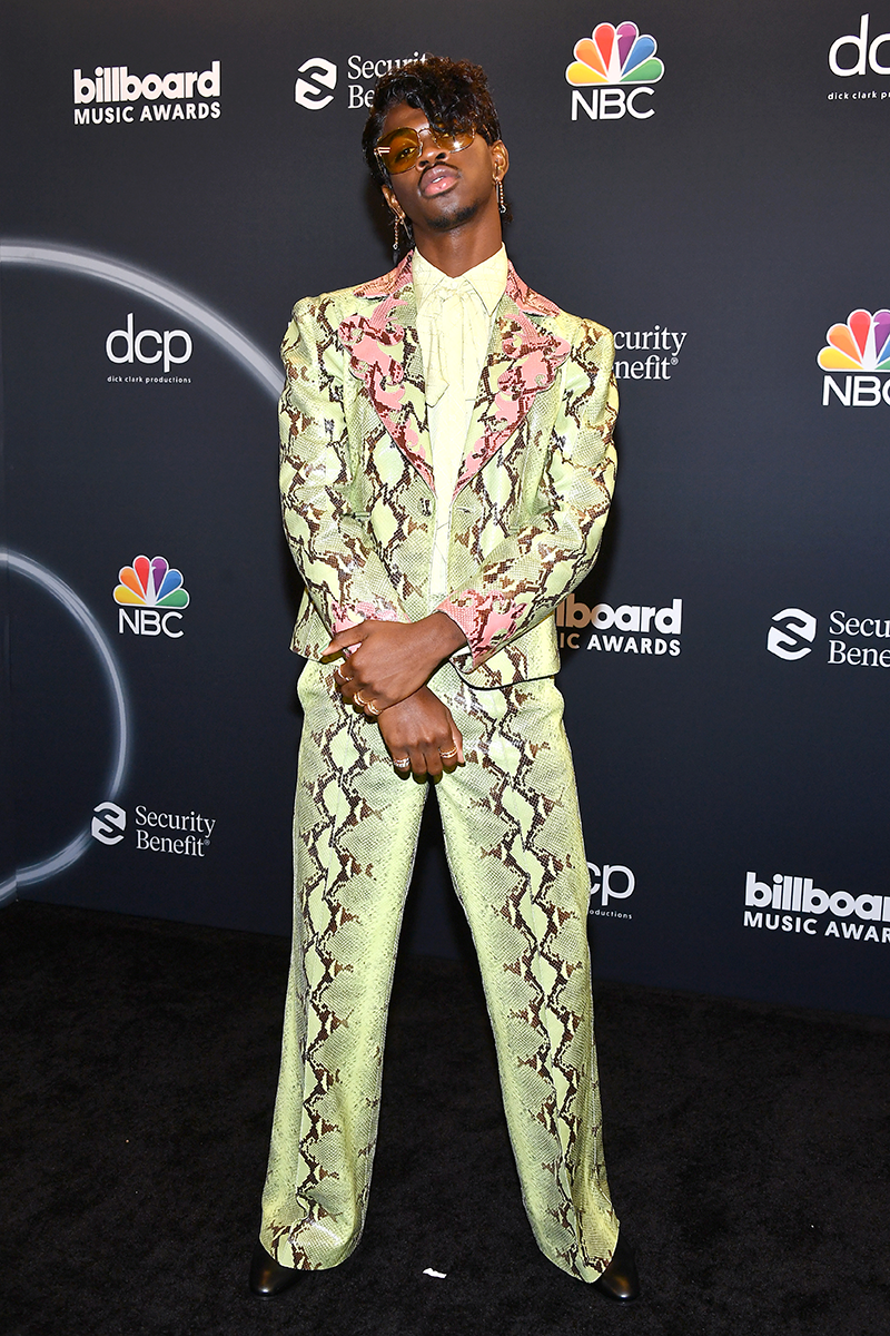 <p>Lil Nas X wore a bold snakeskin suit like only Lil Nas can.</p>