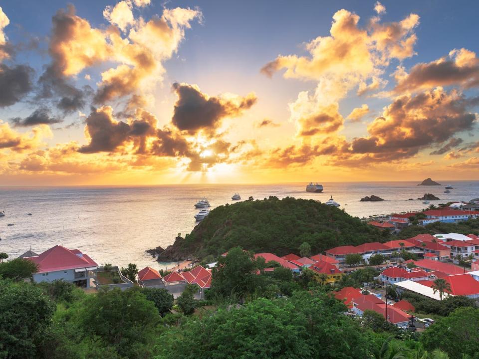 A view of Gustavia in the evening.