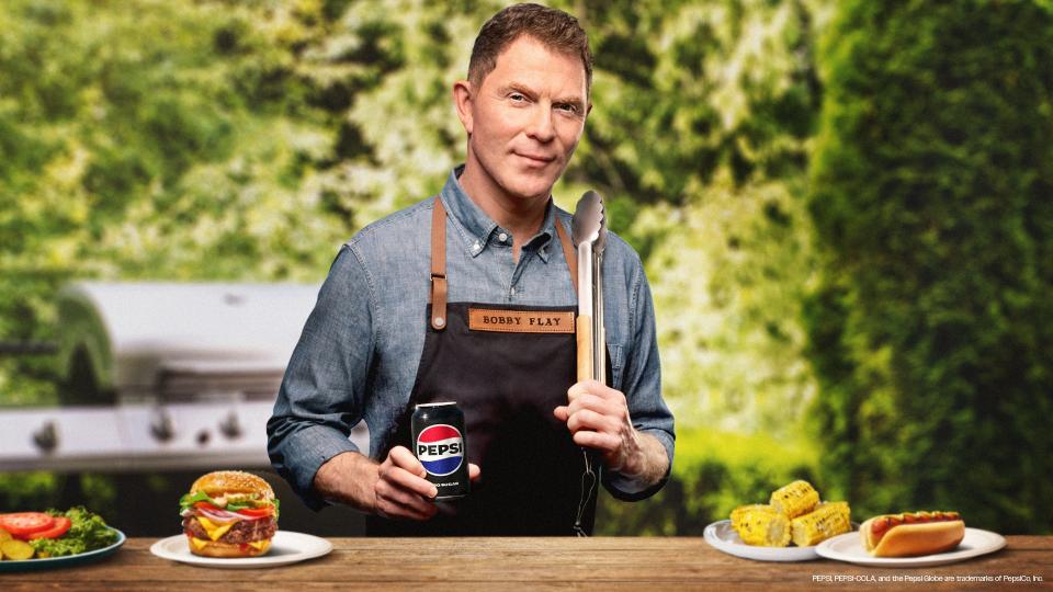 Celebrity chef Bobby Flay and Pepsi are partnering to celebrating grilling this summer. Pepsi is releasing two limited-edition flavors: Pepsi Lime and Pepsi Peach.