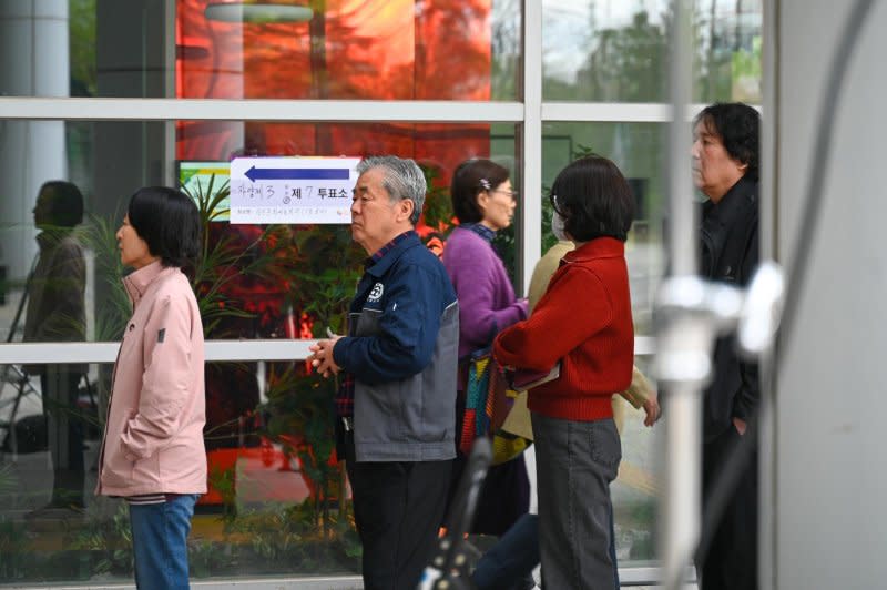 Many viewed Wednesday's election as a midterm referendum on President Yoon Suk Yeol. Photo by Thomas Maresca/UPI