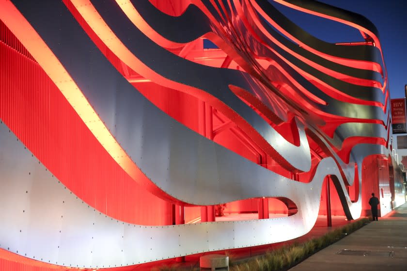 LOS ANGELES-CA-DECEMBER 1, 2015: The redesigned Petersen Automotive Museum on Wilshire Boulevard on LA's Miracle Mile is photographed on December 1, 2015. (Christina House / For The Times)