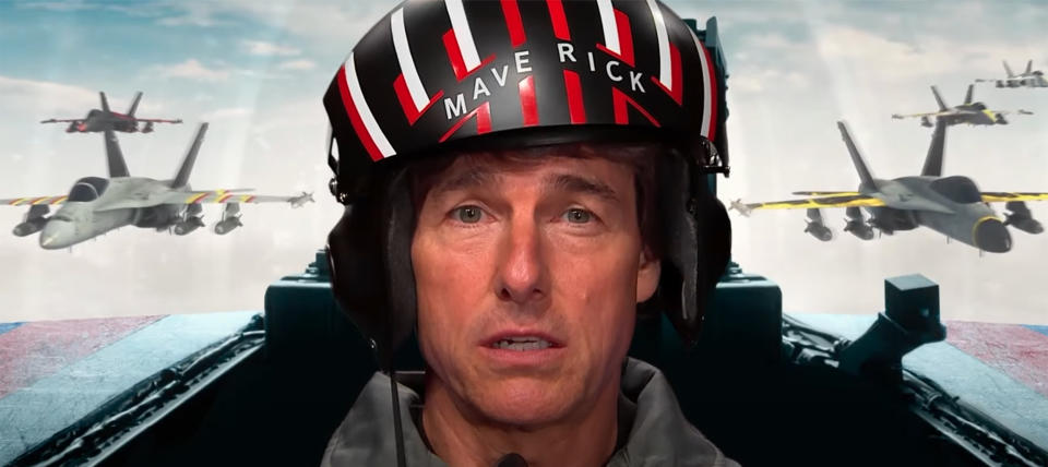 Tom Cruise's Maverick was pushed to his limits by Corden. (YouTube)