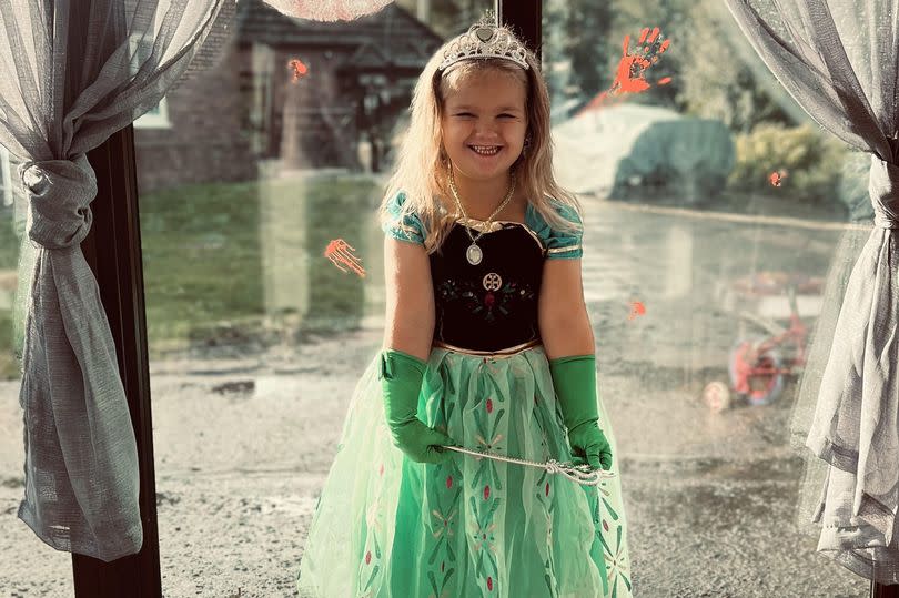 Poppy Davies, 5, in her princess dress