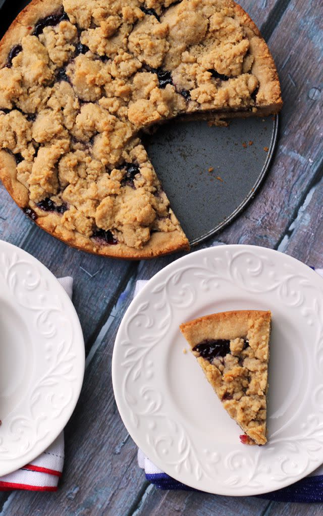 <p>Blogger Joanne put her own spin on the classic Austrian pastry by adding in Concord grape jelly and ground peanuts. </p><p><strong>Get the recipe at <a rel="nofollow noopener" href="http://joanne-eatswellwithothers.com/2014/07/peanut-butter-jelly-linzer-torte.html" target="_blank" data-ylk="slk:Eats Well With Others;elm:context_link;itc:0;sec:content-canvas" class="link ">Eats Well With Others</a>.</strong></p>