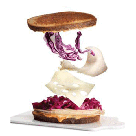 Turkey reuben with red cabbage