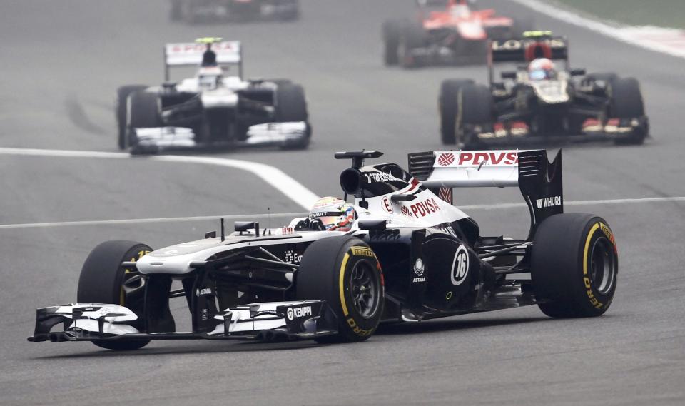 Williams Formula One driver Pastor Maldonado of Venezuela drives during the Indian F1 Grand Prix at the Buddh International Circuit in Greater Noida, on the outskirts of New Delhi, October 27, 2013. REUTERS/Adnan Abidi (INDIA - Tags: SPORT MOTORSPORT F1)