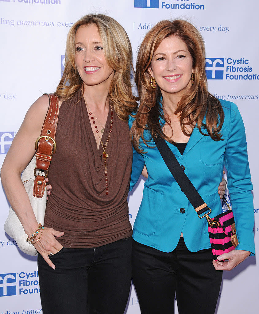 Felicity Huffman and Dana Delany attend a "Desperate Housewives" charity event on April 16, 2011, in Universal City, Calif. (Photo: Jean Baptiste Lacroix/FilmMagic)