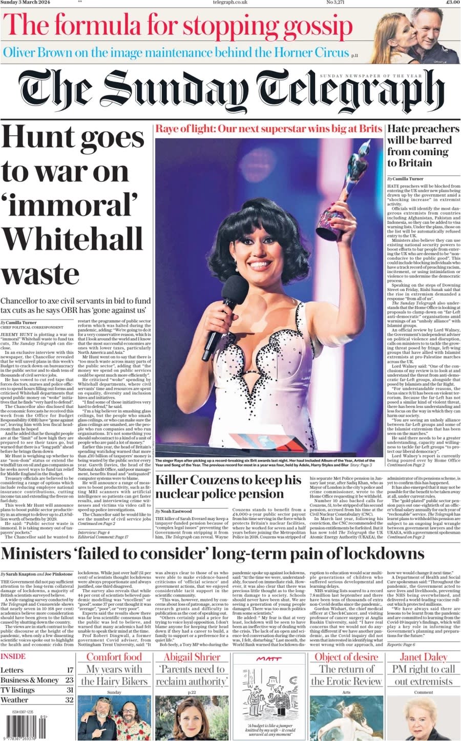 03/03/2024 Sunday Telegraph front page